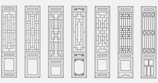 兴文常用中式仿古花窗图案隔断设计图